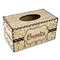 Paris Bonjour and Eiffel Tower Rectangle Tissue Box Covers - Wood - Front