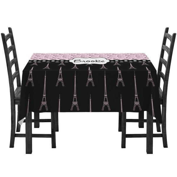 Custom Paris Bonjour and Eiffel Tower Tablecloth (Personalized)