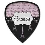 Paris Bonjour and Eiffel Tower Iron on Shield Patch A w/ Name or Text