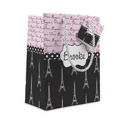 Paris Bonjour and Eiffel Tower Small Gift Bag (Personalized)