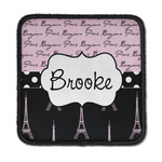 Paris Bonjour and Eiffel Tower Iron On Square Patch w/ Name or Text