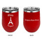 Paris Bonjour and Eiffel Tower Stainless Wine Tumblers - Red - Double Sided - Approval