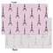 Paris Bonjour and Eiffel Tower Tissue Paper - Heavyweight - Small - Front & Back