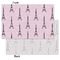 Paris Bonjour and Eiffel Tower Tissue Paper - Lightweight - Small - Front & Back