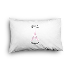 Paris Bonjour and Eiffel Tower Pillow Case - Toddler - Graphic (Personalized)