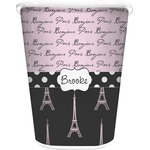 Paris Bonjour and Eiffel Tower Waste Basket (Personalized)