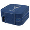 Paris Bonjour and Eiffel Tower Travel Jewelry Boxes - Leather - Navy Blue - View from Rear