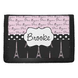 Paris Bonjour and Eiffel Tower Trifold Wallet (Personalized)