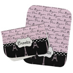 Paris Bonjour and Eiffel Tower Burp Cloths - Fleece - Set of 2 w/ Name or Text