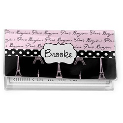 Paris Bonjour and Eiffel Tower Vinyl Checkbook Cover (Personalized)