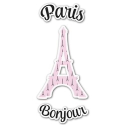 Paris Bonjour and Eiffel Tower Graphic Decal - Small (Personalized)