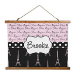 Paris Bonjour and Eiffel Tower Wall Hanging Tapestry - Wide (Personalized)