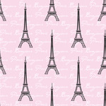 Paris Bonjour and Eiffel Tower Wallpaper & Surface Covering (Water Activated 24"x 24" Sample)