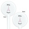 Paris Bonjour and Eiffel Tower White Plastic 5.5" Stir Stick - Double Sided - Round - Front & Back