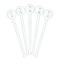 Paris Bonjour and Eiffel Tower White Plastic 7" Stir Stick - Round - Fan View