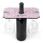 Paris Bonjour and Eiffel Tower Wine Bottle & Glass Holder (Personalized)