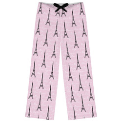 Paris Bonjour and Eiffel Tower Womens Pajama Pants - L