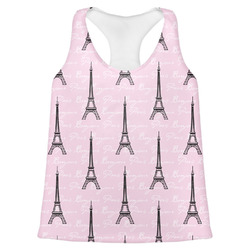 Paris Bonjour and Eiffel Tower Womens Racerback Tank Top - 2X Large