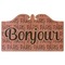 Paris Bonjour and Eiffel Tower Wooden Sticker Medium Color - Main