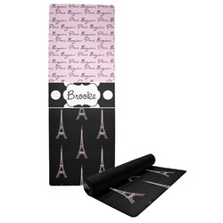 Paris Bonjour and Eiffel Tower Yoga Mat (Personalized)