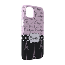 Paris Bonjour and Eiffel Tower iPhone Case - Plastic - iPhone 14 (Personalized)