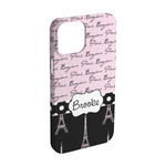 Paris Bonjour and Eiffel Tower iPhone Case - Plastic - iPhone 15 Pro (Personalized)