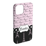 Paris Bonjour and Eiffel Tower iPhone Case - Plastic (Personalized)