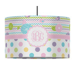 Girly Girl 12" Drum Pendant Lamp - Fabric (Personalized)