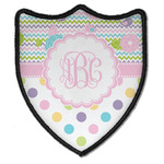 Girly Girl Iron On Shield Patch B w/ Monogram