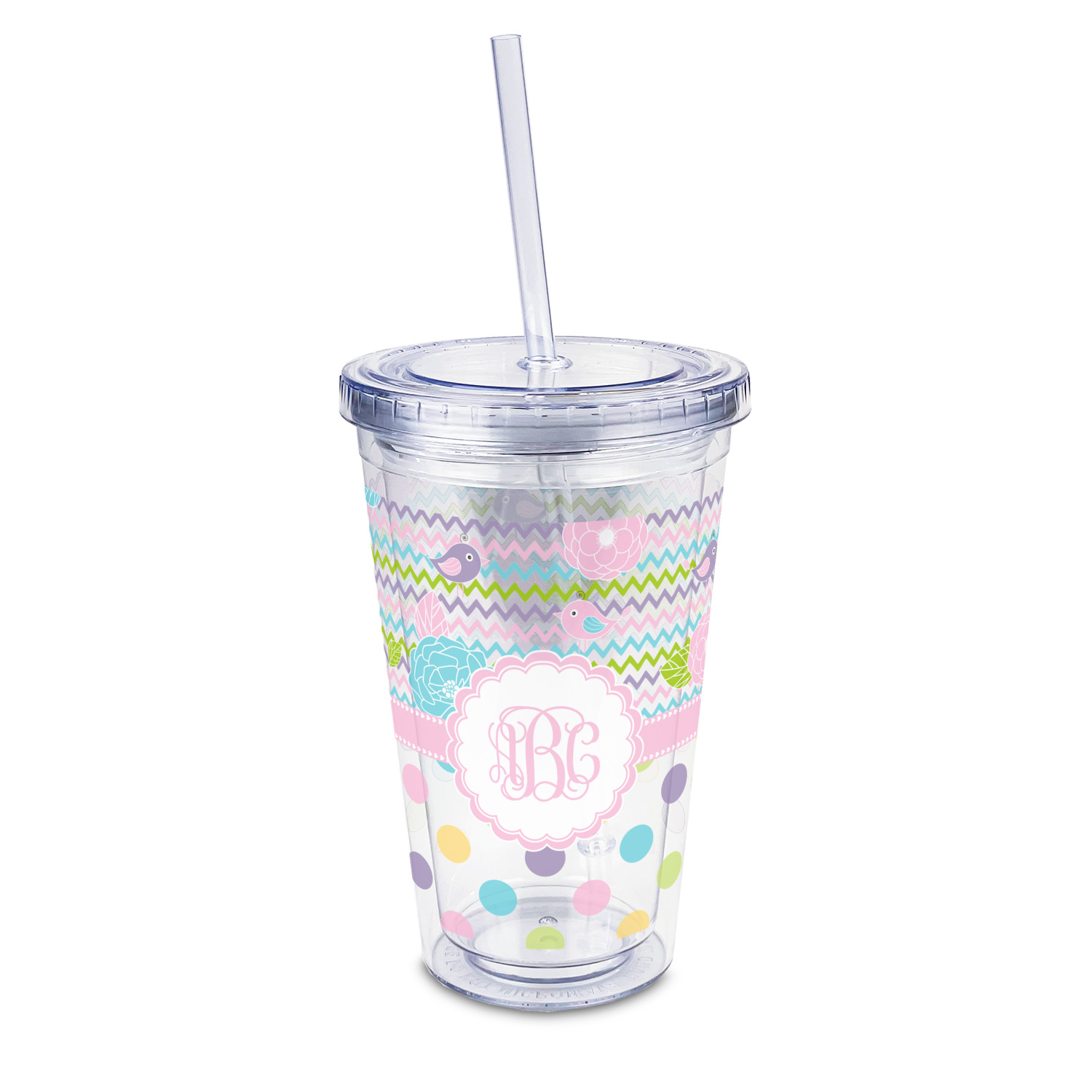 Custom This Double Wall Glitter Tumbler with Straw Drink Cup with