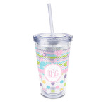 Girly Girl 16oz Double Wall Acrylic Tumbler with Lid & Straw - Full Print (Personalized)