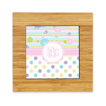 Girly Girl Bamboo Trivet with Ceramic Tile Insert (Personalized)