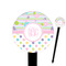 Girly Girl Black Plastic 6" Food Pick - Round - Closeup