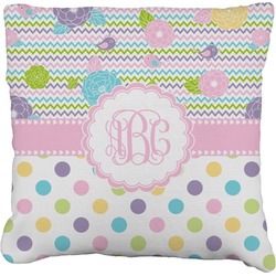 Girly Girl Faux-Linen Throw Pillow 16" (Personalized)