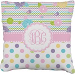 Girly Girl Faux-Linen Throw Pillow (Personalized)