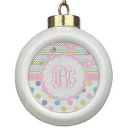 Girly Girl Ceramic Ball Ornament (Personalized)