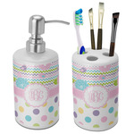 Girly Girl Ceramic Bathroom Accessories Set (Personalized)