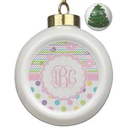 Girly Girl Ceramic Ball Ornament - Christmas Tree (Personalized)