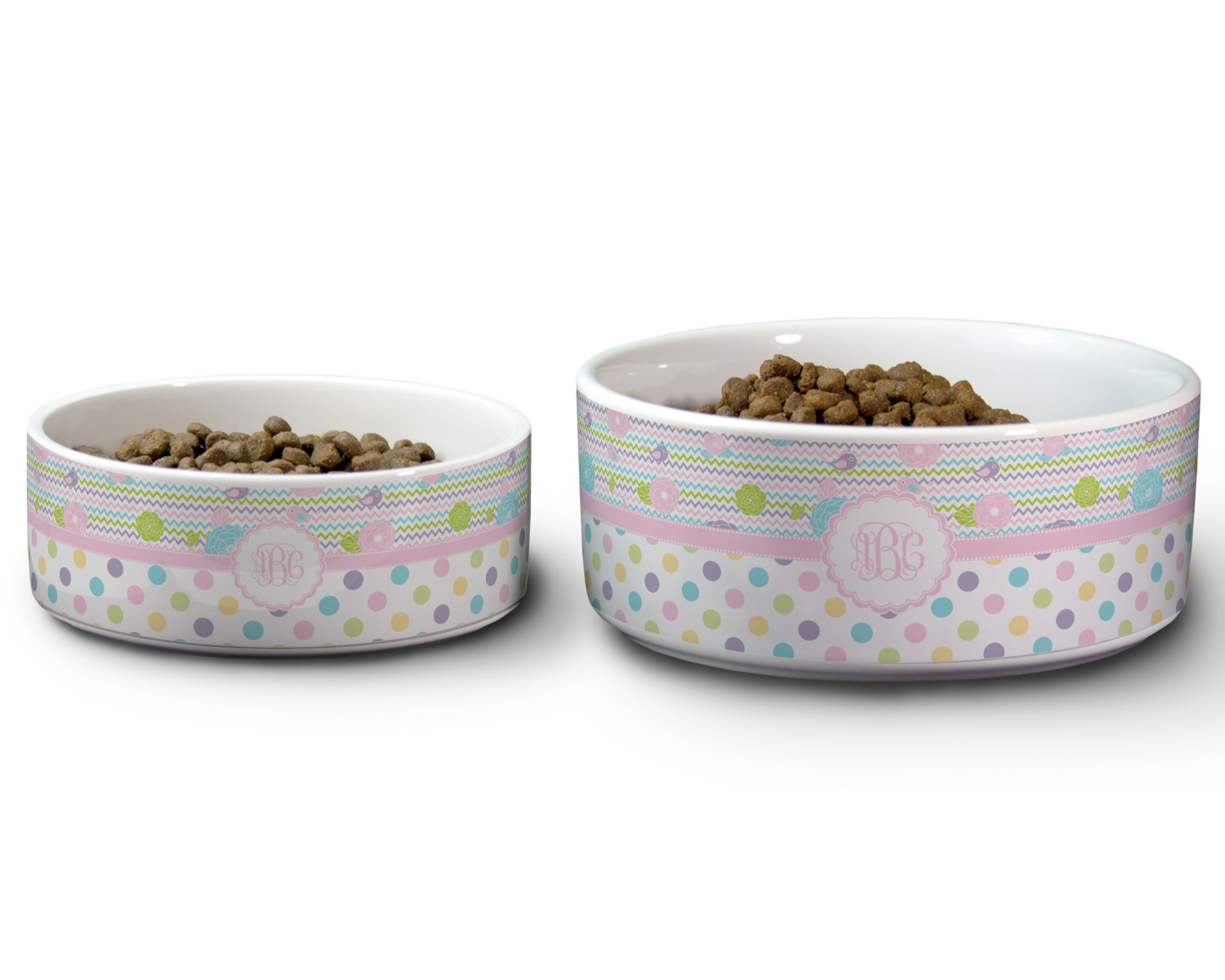 Girl dog shop food bowls