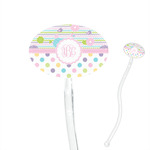 Girly Girl 7" Oval Plastic Stir Sticks - Clear (Personalized)