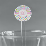 Girly Girl 7" Round Plastic Stir Sticks - Clear (Personalized)