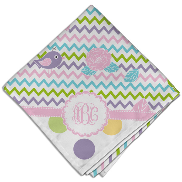 Custom Girly Girl Cloth Dinner Napkin - Single w/ Monogram