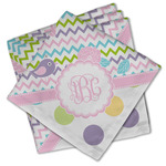 Girly Girl Cloth Cocktail Napkins - Set of 4 w/ Monogram