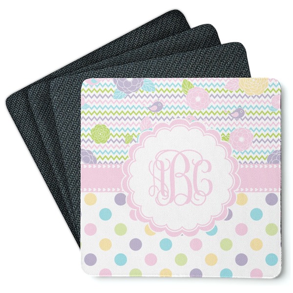 Custom Girly Girl Square Rubber Backed Coasters - Set of 4 (Personalized)