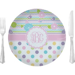 Girly Girl Glass Lunch / Dinner Plate 10" (Personalized)