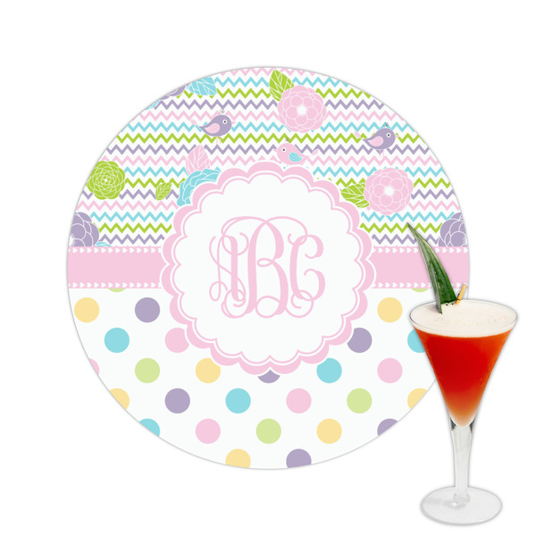 Custom Girly Girl Printed Drink Topper -  2.5" (Personalized)