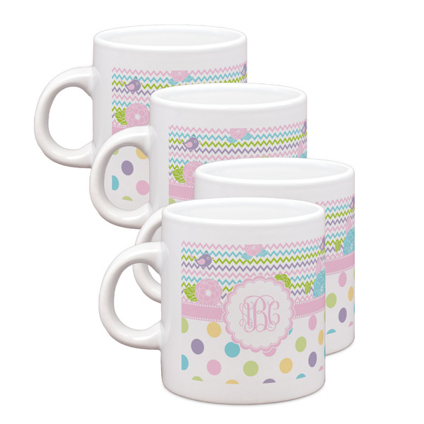 Custom Girly Girl Single Shot Espresso Cups - Set of 4 (Personalized)