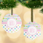 Girly Girl Flat Glass Ornament w/ Monogram