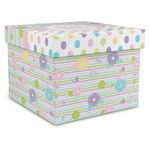 Girly Girl Gift Box with Lid - Canvas Wrapped - X-Large (Personalized)