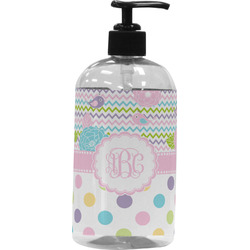 Girly Girl Plastic Soap / Lotion Dispenser (16 oz - Large - Black) (Personalized)